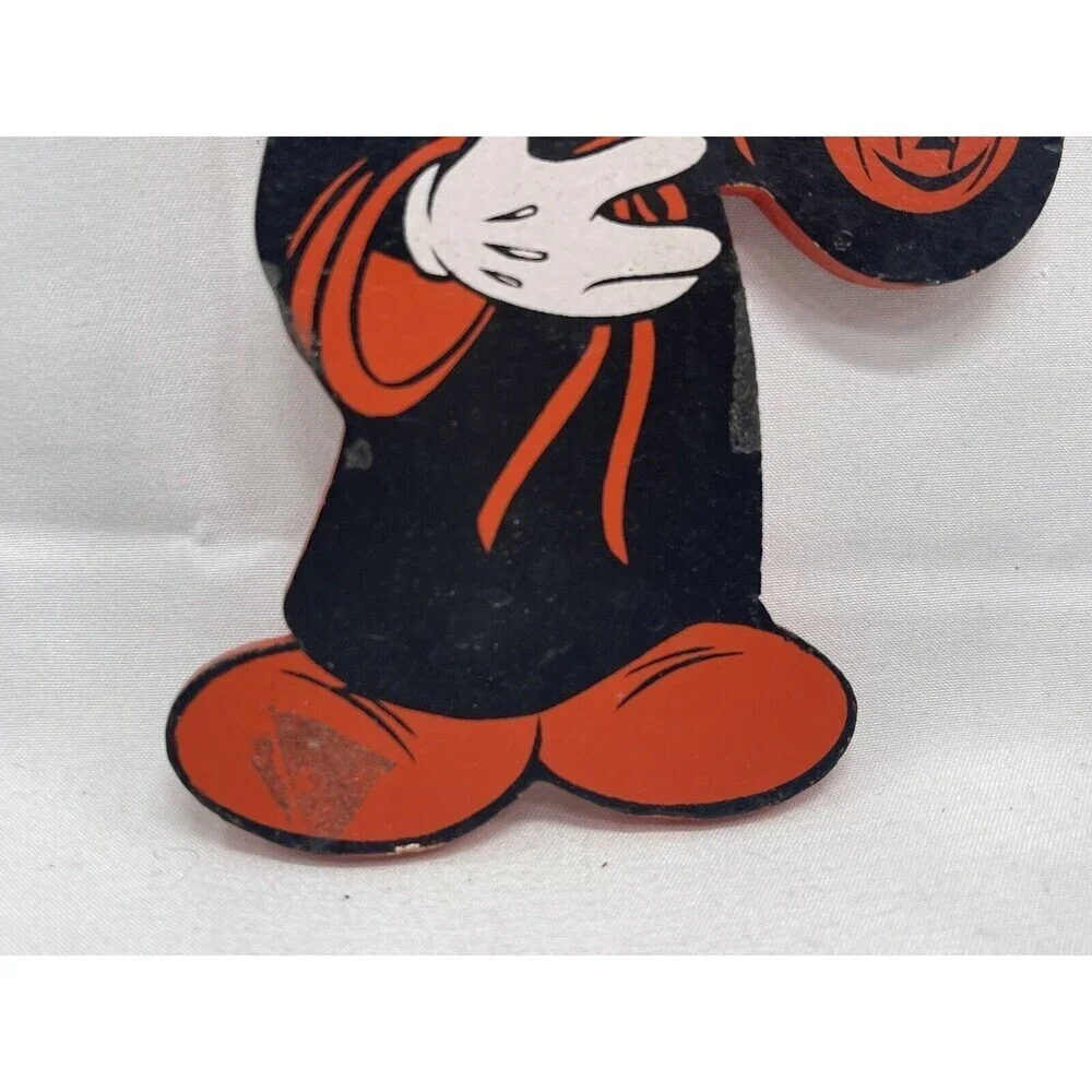 Vintage Walt Disney Co HALLOWEEN 2 MICKEY MOUSE 6” Wooden Ornament 1987 RARE